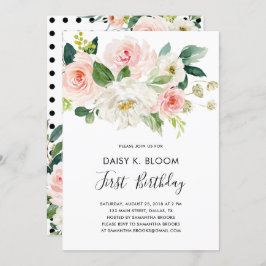 ベビーガール1st誕生日パーティの招待状 招待状