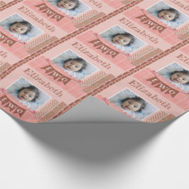 ベビーガール2ndバースデーピンクスクラップブック作り ラッピングペーパー