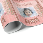 ベビーガール2ndバースデーピンクスクラップブック作り ラッピングペーパー (ロールコーナー)