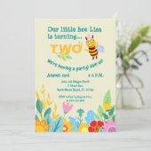 ベビーガール2nd誕生日リトルビーパーティー 招待状 (スタンド正面)