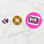 ベビーガール90のレトロホットピンクヒップホップベビーシャワー コンフェッティ (裏面)