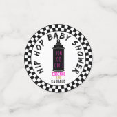 ベビーガール90のレトロホットピンクヒップホップベビーシャワー コンフェッティ (スモール正面)