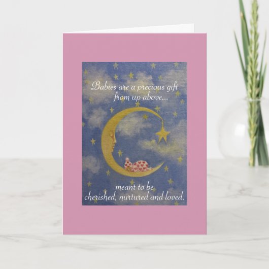 ベビーガール/おめでとうのグリーティングカード カード (正面)