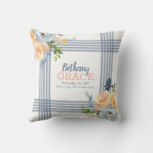 ベビーガール ぬいぐるみ ブルー イエロー 水彩 花 クッション (裏面)