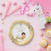 ベビーガール《キリスト教》洗礼式や命名式バプテスマ金ゴールドシルバー ペーパープレート (パーティー)