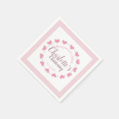 ベビーガール《キリスト教》洗礼式や命名式ピンク&ホワイト スタンダードカクテルナプキン (角)