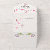 ベビーガール ジャングル エレファント ベビーシャワー オールインワン招待状 (外側)