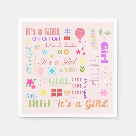 ベビーガール スタンダードカクテルナプキン (正面)