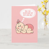 ベビーガール・ディヴァの誕生を祝うかわいい カード (黄色い花)