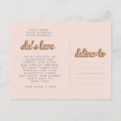 ベビーガール!バラ金ゴールド/ピンク葉書。 案内ポストカード (裏面)