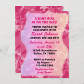 ベビーガール – ピンク迷彩柄をテーマにしたベビーシャワー招待状 招待状 (正面/裏面)