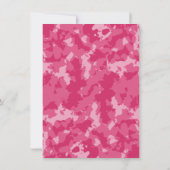 ベビーガール – ピンク迷彩柄をテーマにしたベビーシャワー招待状 招待状 (裏面)