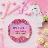 ベビーガール – ピンク迷彩柄をテーマにしたベビーシャワー ペーパープレート (パーティー)