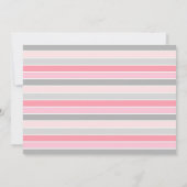 ベビーガール·ピンク·ストライプ·フォト·バース発表 招待状 (裏面)