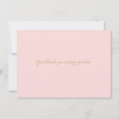 ベビーガール ピンク ストーク ゴールドスター スクリプト サンクス サンキューカード (裏面)