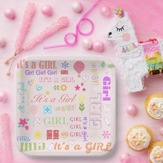 ベビーガール ペーパープレート (パーティー)