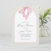 ベビーガール – ボウシャワー招待状 招待状 (スタンド正面)