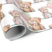 ベビーガール&ボーイテディベア ラッピングペーパー (ロールコーナー)