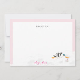 ベビーガール"特別配達"ストーク赤ちゃんシャワー サンキューカード