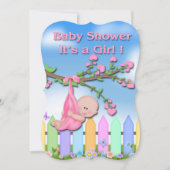 ベビーガール-裏庭ベビーシャワー招待状 招待状 (正面)