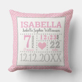 ベビーガール 誕生発表 クッション (正面)