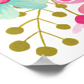 ベビーガール 1歳の誕生日 ナンバーワン アートプリント ポスター (角)