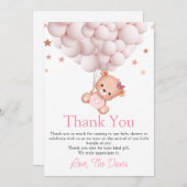 ベビーガールBear Boho Bearly待ってSweet Thank You 招待状 (正面/裏面)