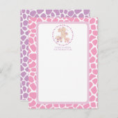 ベビーガールGiraffeベビーシャワー語のアドバイスカード アドバイスカード (正面/裏面)