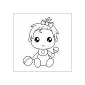 ベビーガールJumpsuet色私 ラバースタンプ (インプリント)