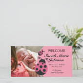 ベビーガールLadybug誕生のお知らせ 案内状 (スタンド正面)