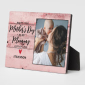 ベビーガールMummy 1st Mothers Day 素朴 Wood フォトプラーク (側面)