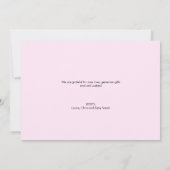 ベビーガールPink Grayカスタムフォトコラージュ サンキューカード (裏面)