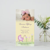 ベビーガールPram出産発表フォトカード 案内状 (スタンド正面)