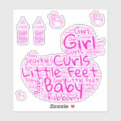 ベビーガールShapecloud シール (シート)