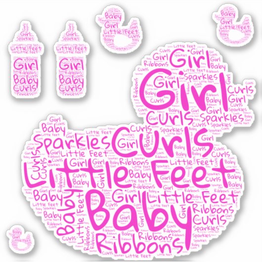 ベビーガールShapecloud シール (正面)