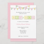ベビーガールsipとシー招待状 招待状 (正面/裏面)