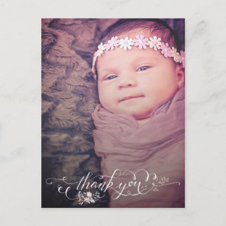 ベビーガールSip & See Thank You Birth Announcement ポストカード