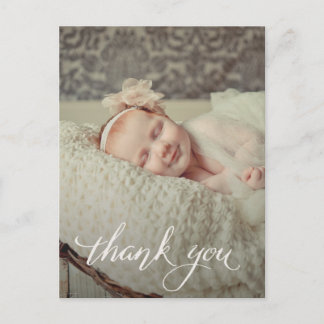 ベビーガールSip & See Thank You Birth Announcement ポストカード
