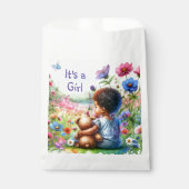 ベビーガールTeddy Bear Baby Shower女の子 フェイバーバッグ (正面)