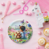 ベビーガールTeddy Bear Baby Shower女の子 ペーパープレート (パーティー)