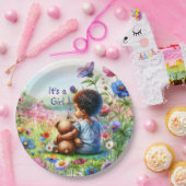 ベビーガールTeddy Bear Baby Shower女の子 ペーパープレート (パーティー)