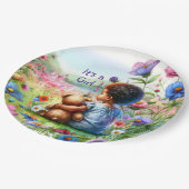 ベビーガールTeddy Bear Baby Shower女の子 ペーパープレート (アングル)