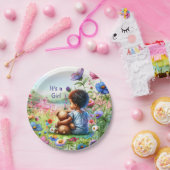 ベビーガールTeddy Bear Baby Shower女の子 ペーパープレート (パーティー)