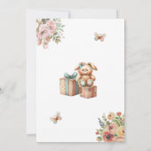 ベビーガールTeddy Bear in Teepeeベビーシャワー 招待状 (裏面)