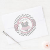 ベビーガールTutuシェブロンプリントサンキューラベル ラウンドシール (封筒)