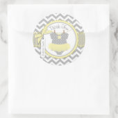 ベビーガールTutuシェブロンプリントサンキューラベル ラウンドシール (バッグ)