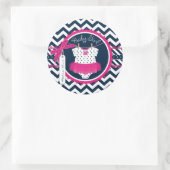 ベビーガールTutuシェブロンプリントベビーシャワー ラウンドシール (バッグ)