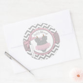 ベビーガールTutuシェブロンプリントベビーシャワー ラウンドシール (封筒)