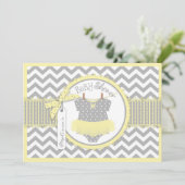 ベビーガールTutuシェブロンプリントベビーシャワー 招待状 (スタンド正面)