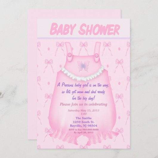 ベビーガー大切ルベビーシャワー招待状 招待状 (正面/裏面)